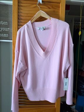 Rachel Zoe Soft Pink V-Neck Sweater